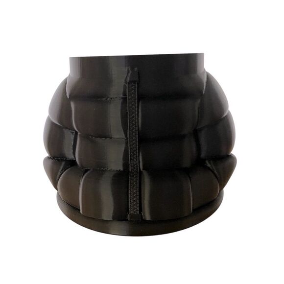 Shiny Black Puffer Coat Planter Pot Jacket - For Adventurers & Style Enthusiasts - Picture 1 of 14